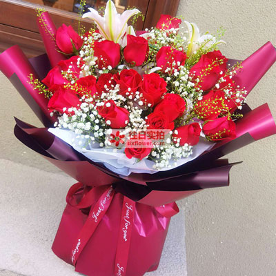 南昌30朵红玫瑰百合，做你余生故事里的人