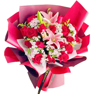 南昌18朵红玫瑰百合，永远牵手到老
