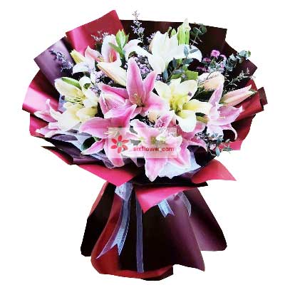 南昌8支百合花，天天开心