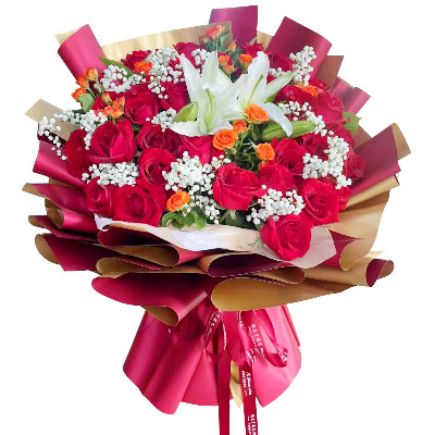 南昌33朵红玫瑰百合，爱如同花般绽放